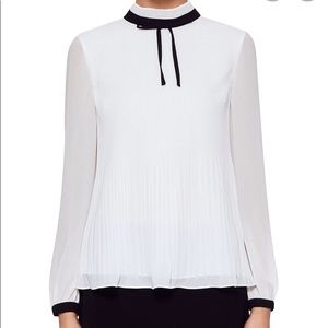 Ted Baker Niccki Pleated High Neck Bow Blouse